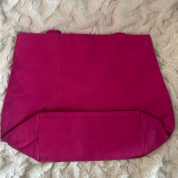 Yves Saint Laurent Fuchsia Tote with Orange Logo - Picture 2 of 3